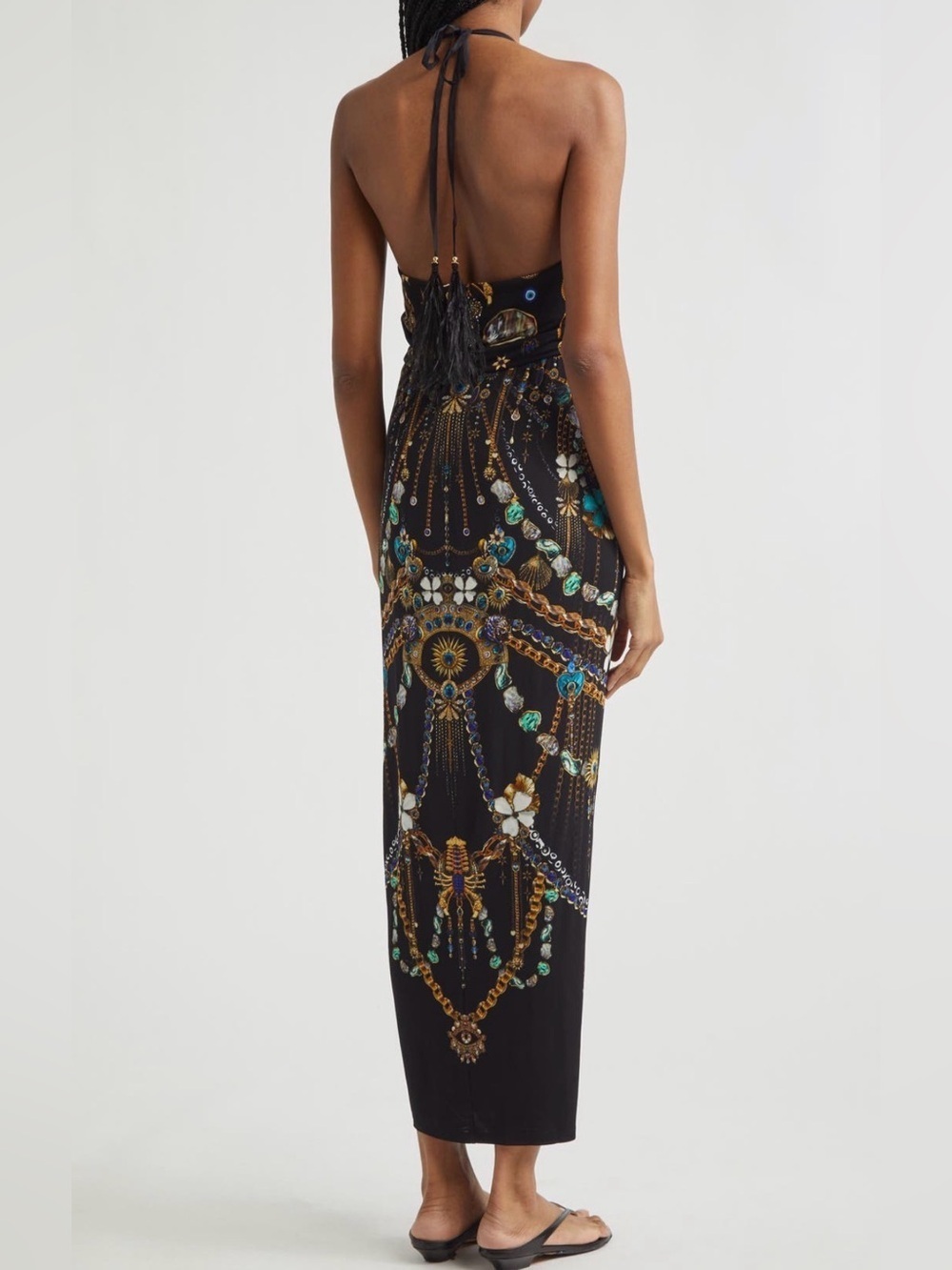 Camilla Amulets & Alchemy Print Gathered Jersey Halter Neck Dress Sz M  $650 NWT - Picture 8 of 13